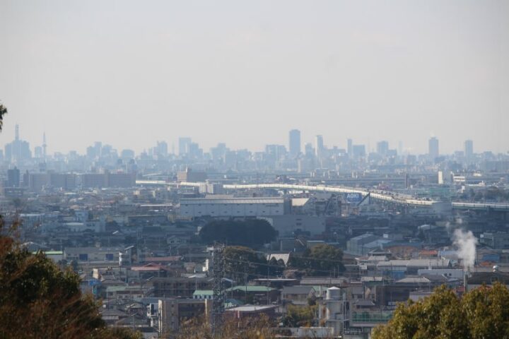 小牧山城（愛知県）から眺める名古屋の街並み